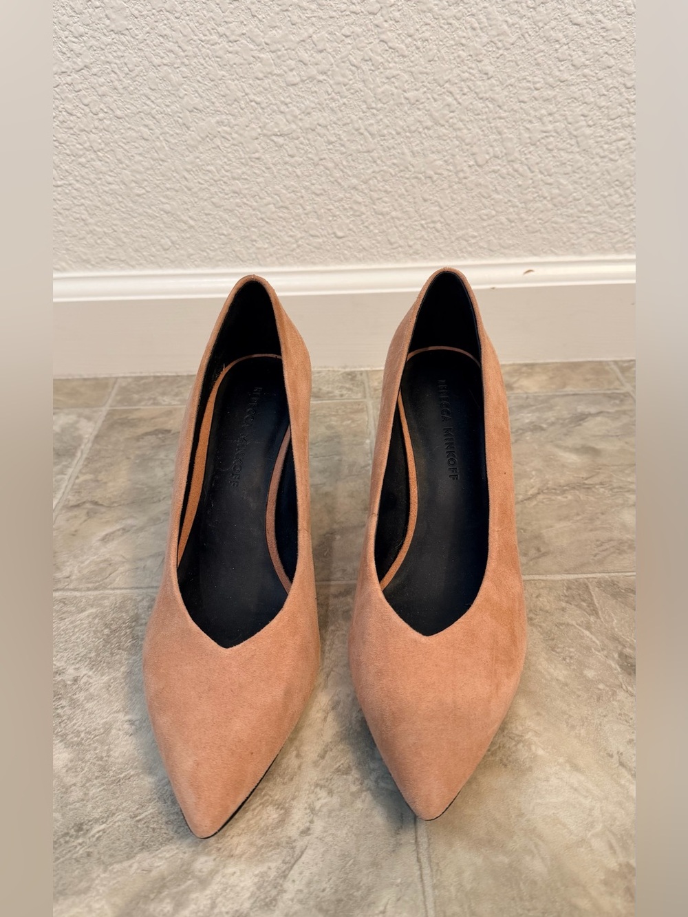 Rebecca Minkoff Peach Suede Pointed-Toe Pumps